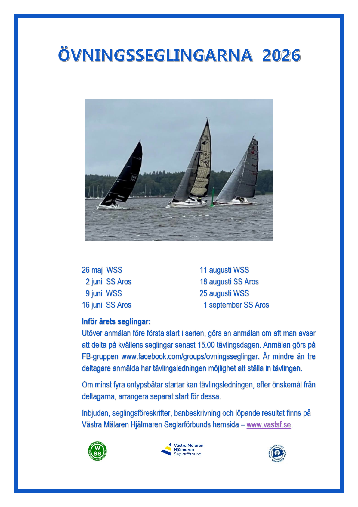 Affisch för Övningsseglingarna 2026